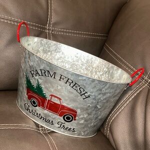 Farm Fresh Christmas Trees Metal Ice Bucket